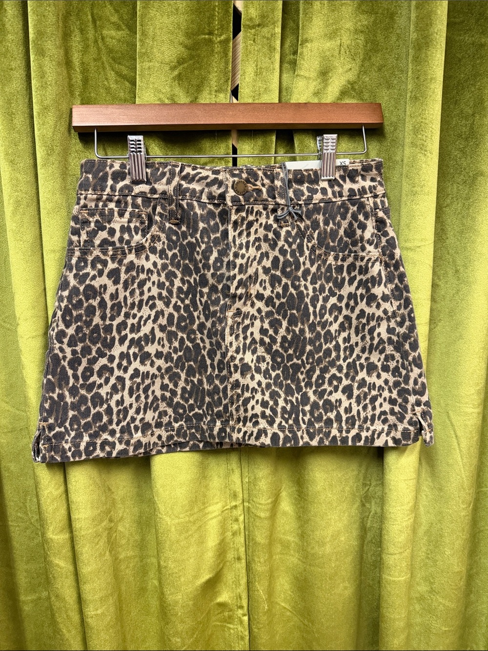Just USA Leopard Print Mini Skirt - Brown & Black